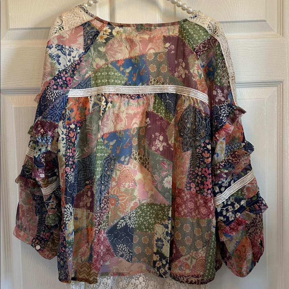 John Mark Sz L Boho Top - Picture 6 of 7